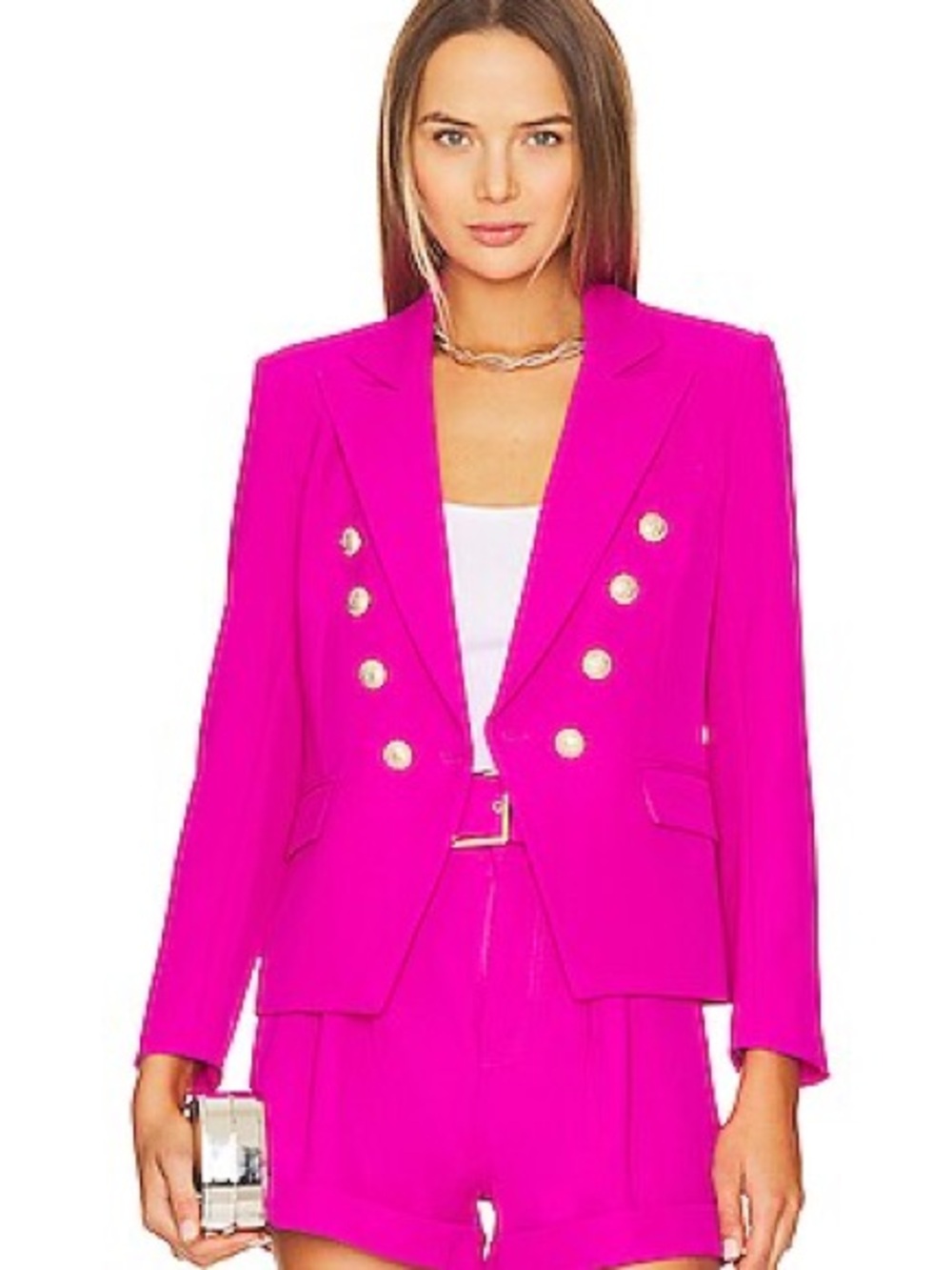 Generation Love Double-Breasted Hot Pink Blazer